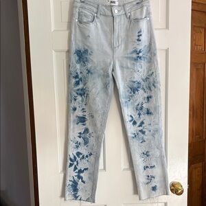 PAIGE Women's Tie-Dye Jeans - Blue and White